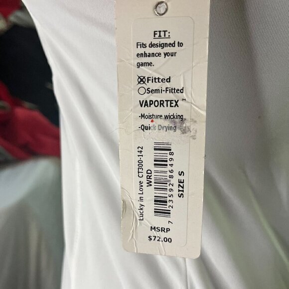 Lucky In Love Women's Fitted Shadow Play Racerback Tank Top, Size Small - Picture 8 of 8